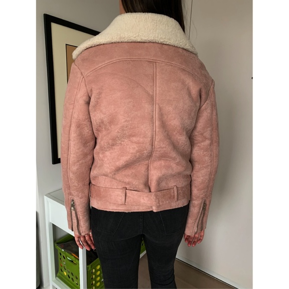 Glamorous Faux Sherpa and Suede Moto Jacket - Picture 4 of 5